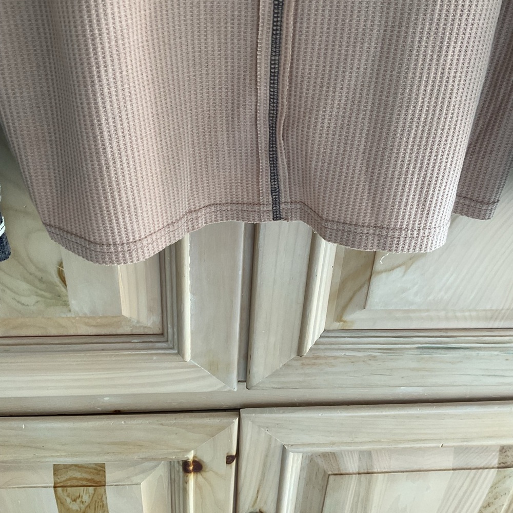 Pol Patchwork '06’ Raglan Pullover - Tan/Blush & … - image 7